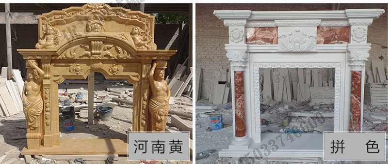 石雕壁爐架款式，定制石雕壁爐架，石雕壁爐架廠家