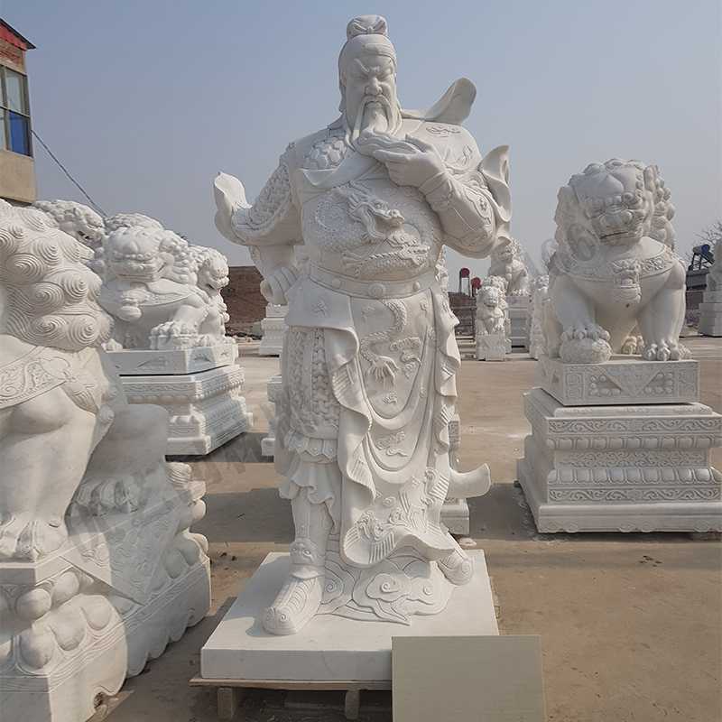 漢白玉關(guān)公像，大理石關(guān)公像，石雕關(guān)公雕像，石材關(guān)公像