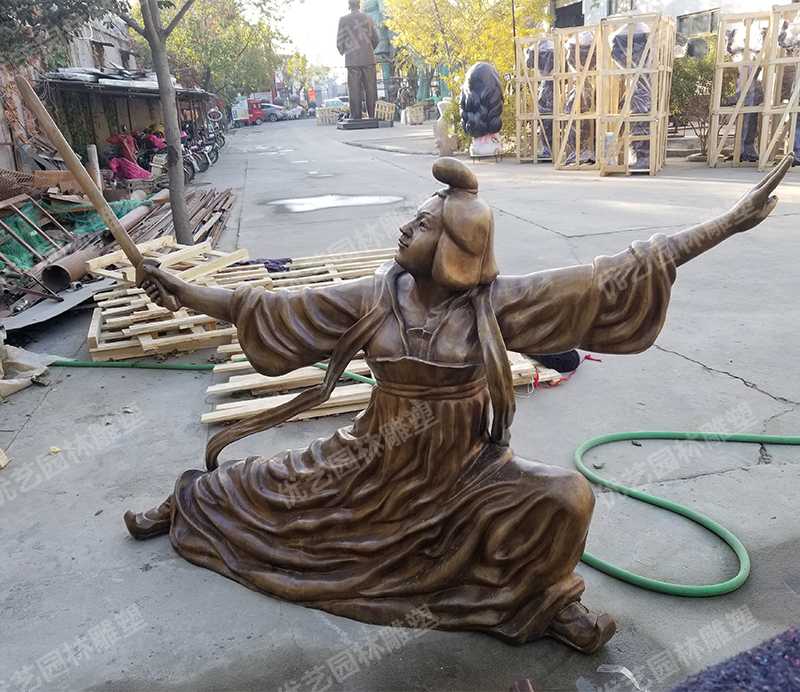 舞劍銅人物雕塑，古代銅人物雕塑