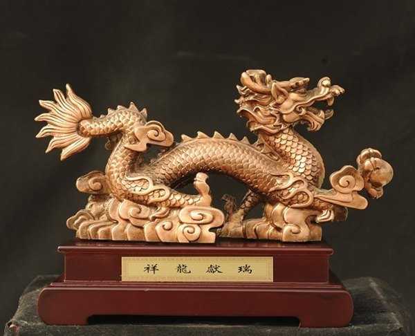 景觀雕塑定制，銅龍擺件